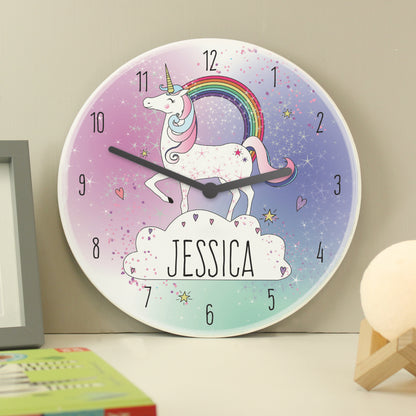 Personalised Unicorn Wooden Clock from Heartfelt Gifts