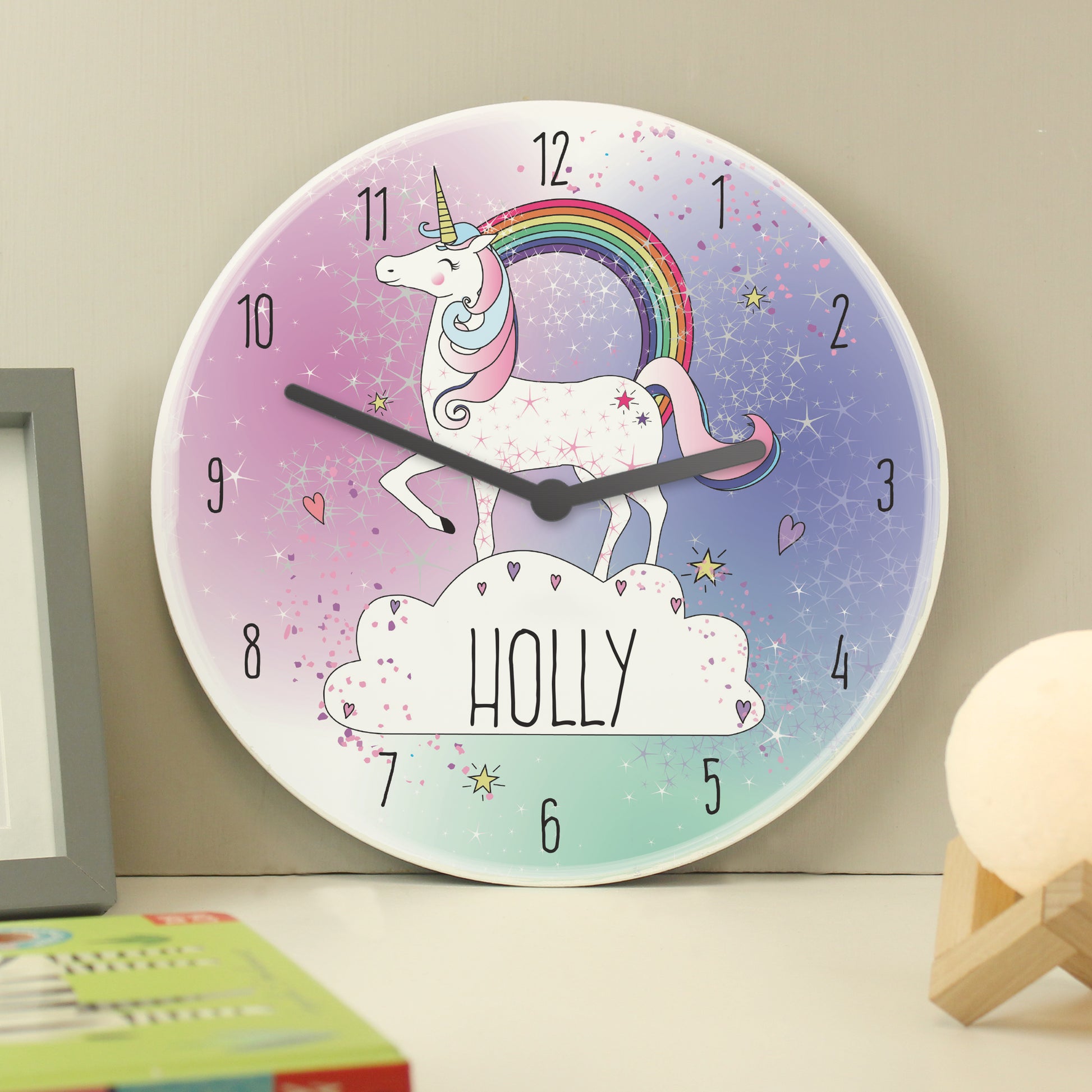 Personalised Unicorn Wooden Clock - image 3