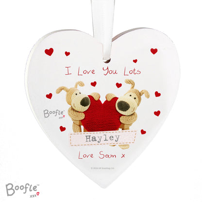 Personalised Boofle Shared Heart Wooden Heart Decoration - image 4