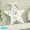 Personalised Tiny Tatty Teddy Blue Wooden Star Decoration from Heartfelt Gifts