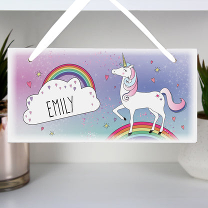 Personalised Unicorn Wooden Sign from Heartfelt Gifts