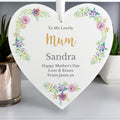 Personalised Any Role 'Floral Watercolour' Large Wooden Heart Decoration from Heartfelt Gifts