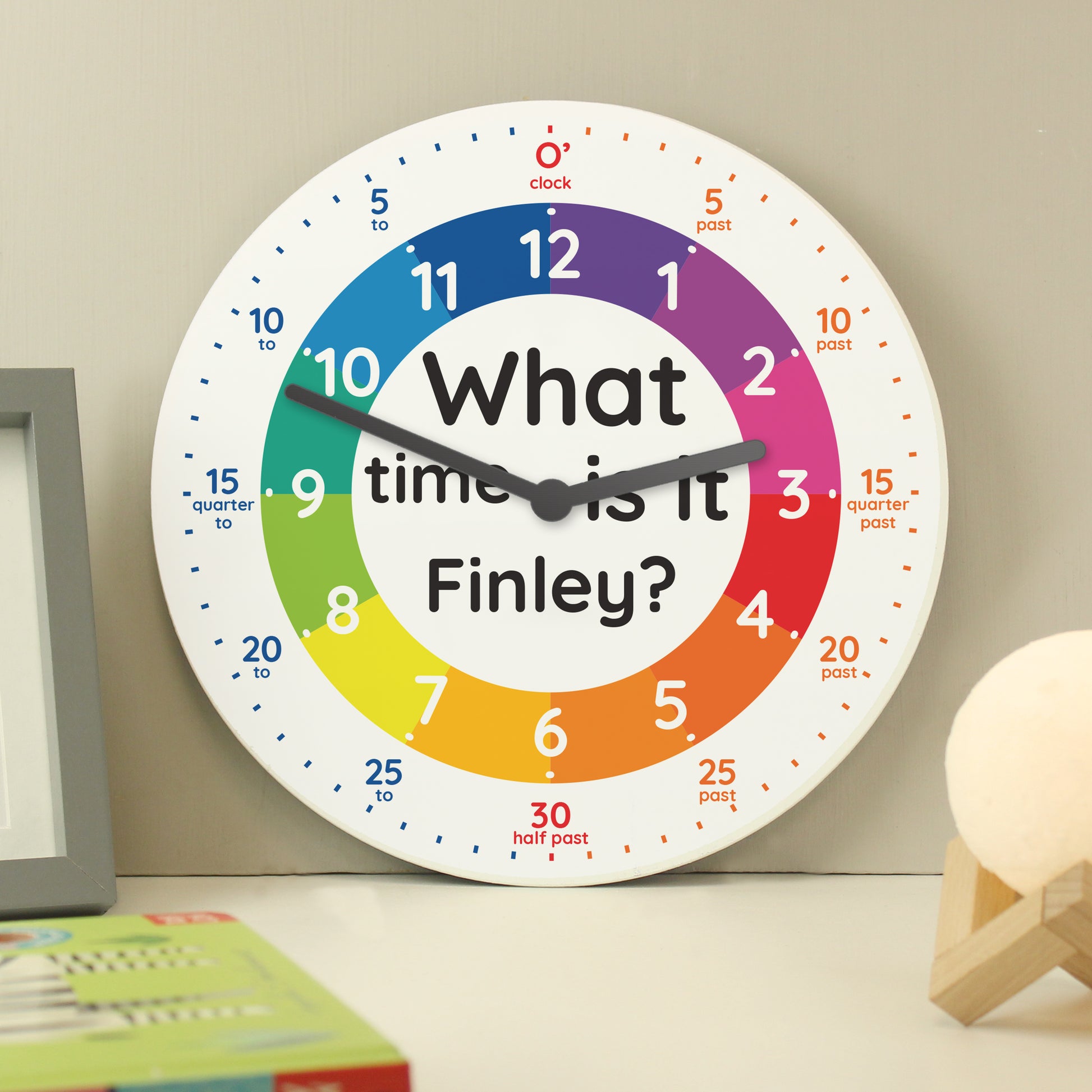 Personalised What Time Is It? Wooden Clock from Heartfelt Gifts