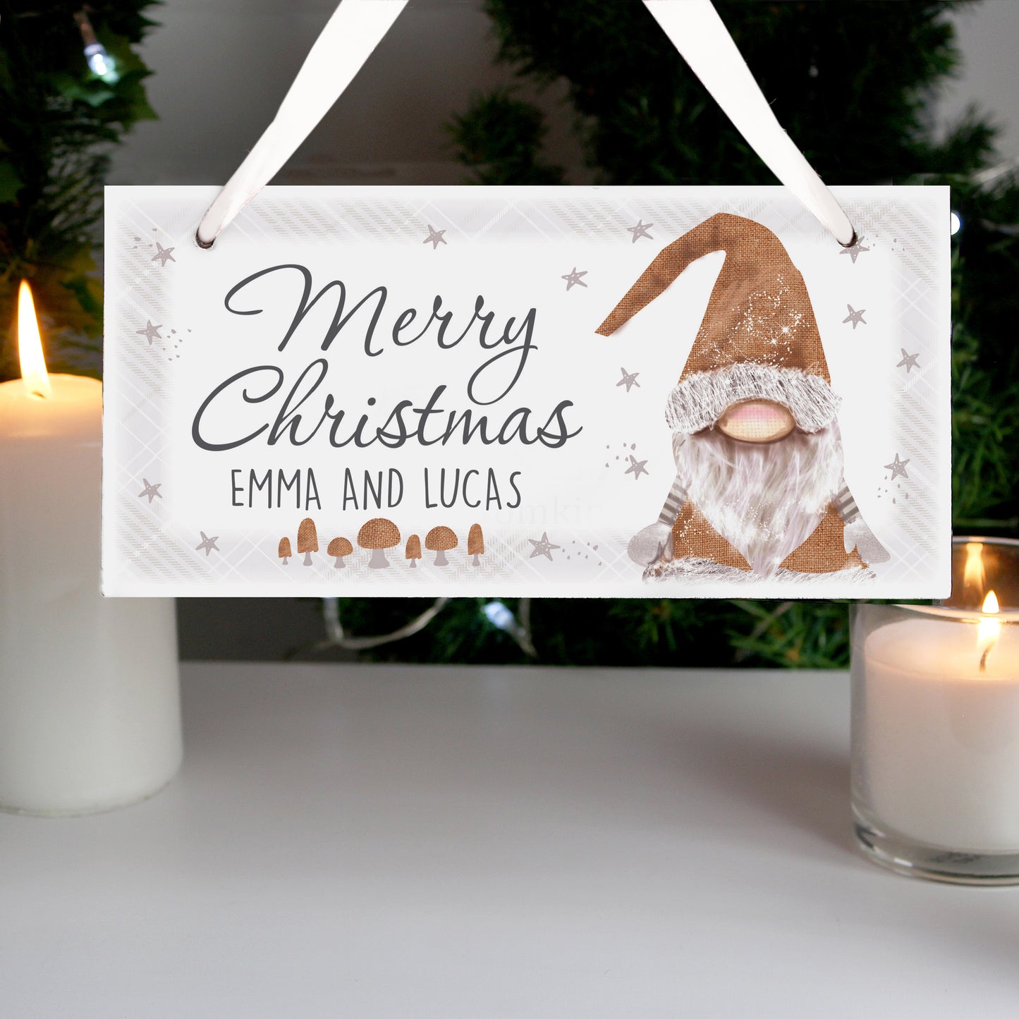 Personalised Christmas Gonk Wooden Sign - image 3