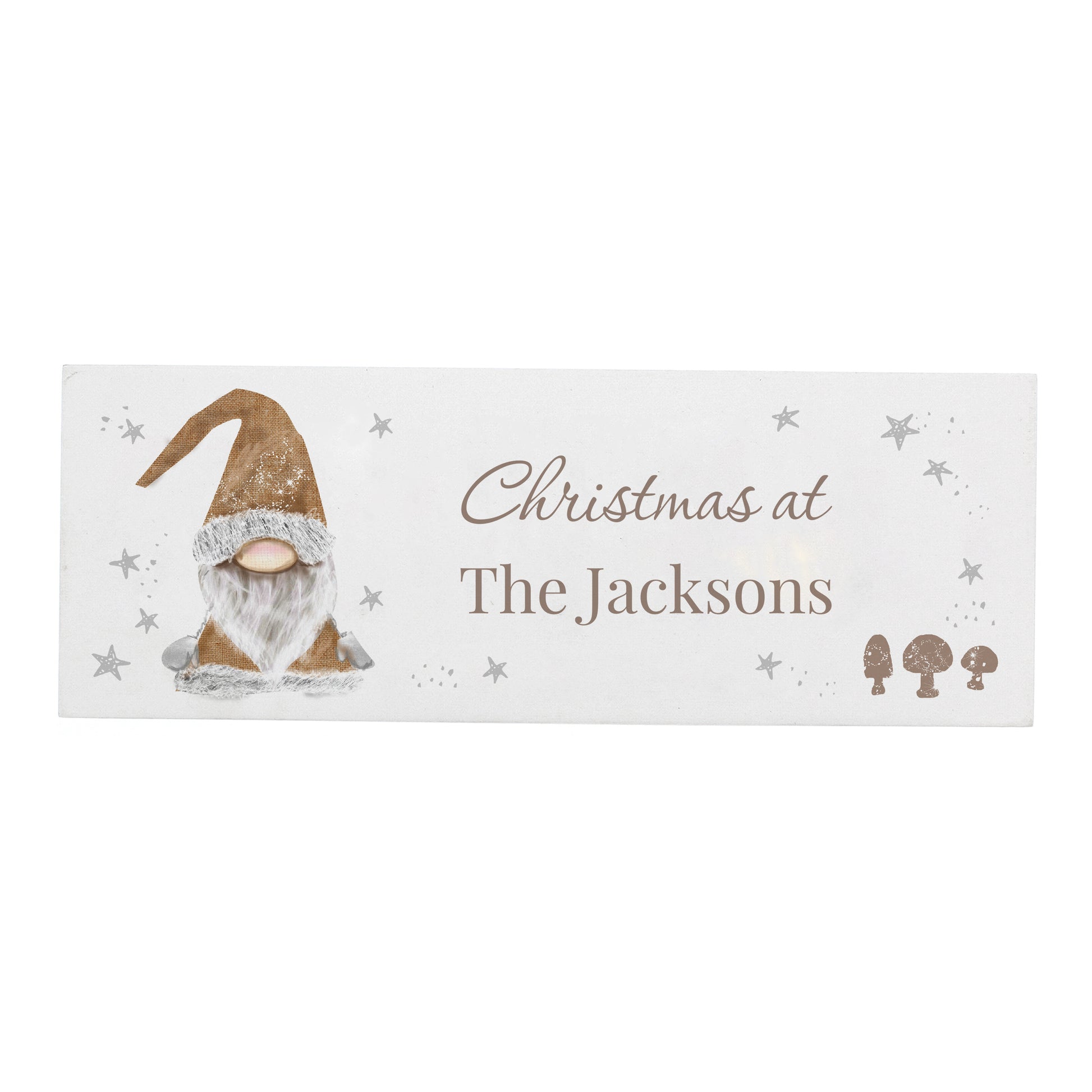 Personalised Christmas Gonk Wooden Mantel Decoration - image 5