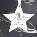 Personalised Christmas Gonk Wooden Star Decoration from Heartfelt Gifts