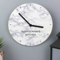 Personalised Marble Effect Wooden Clock from Heartfelt Gifts