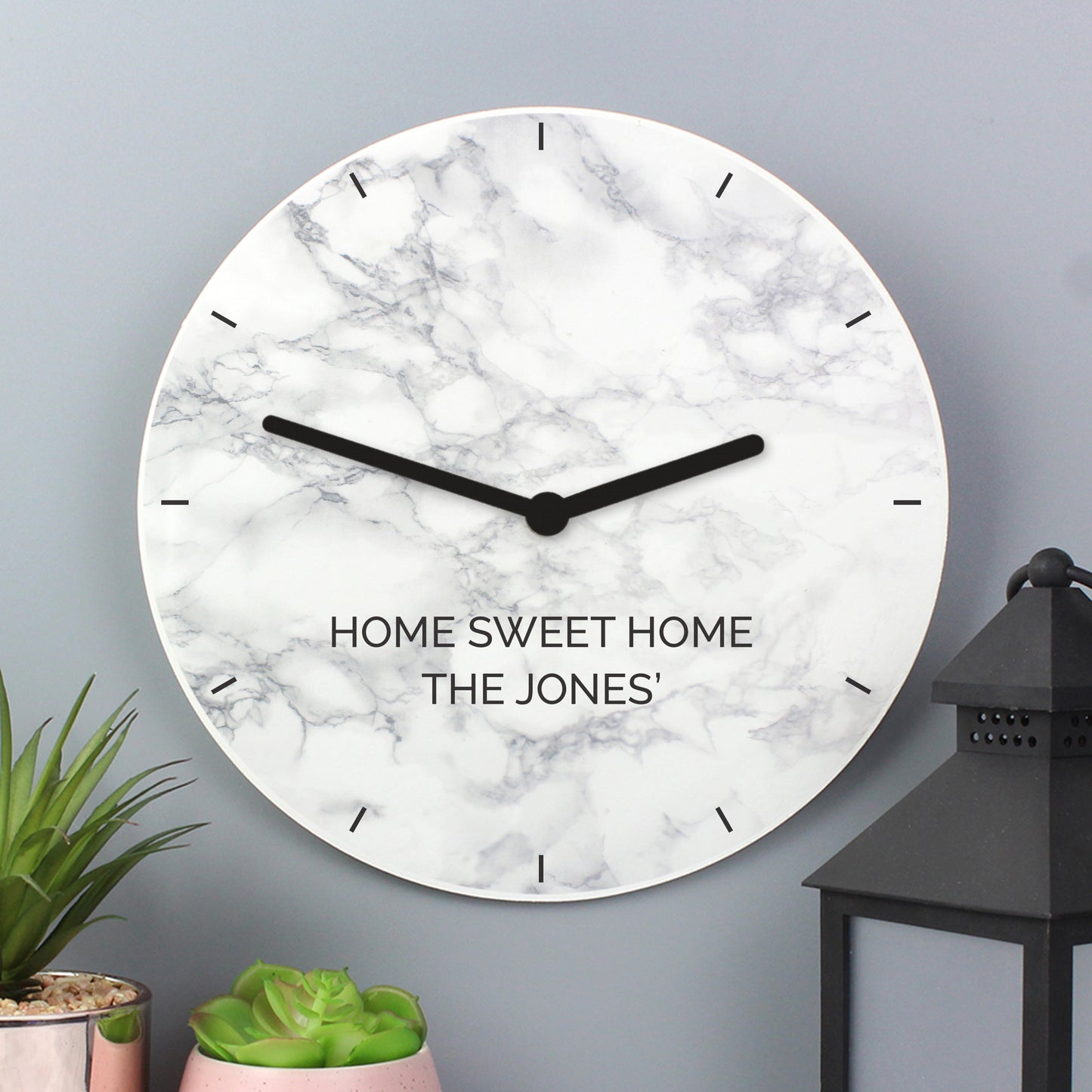 Personalised Marble Effect Wooden Clock - image 4