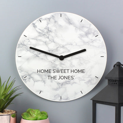 Personalised Marble Effect Wooden Clock - image 4