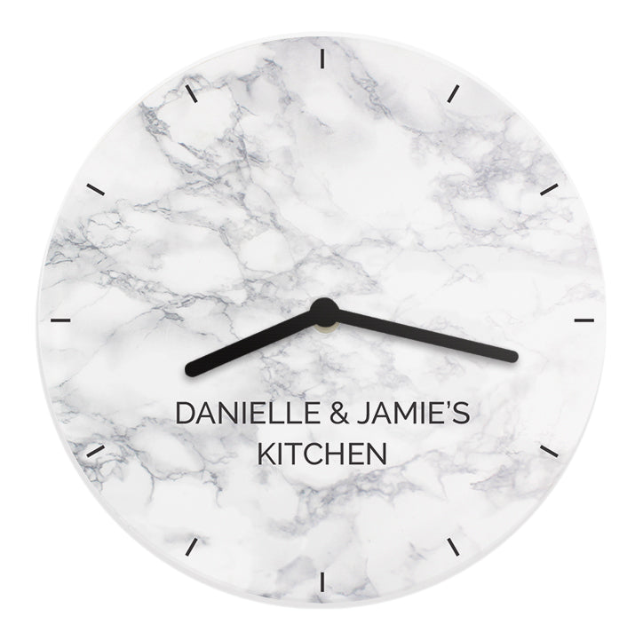 Personalised Marble Effect Wooden Clock - image 5