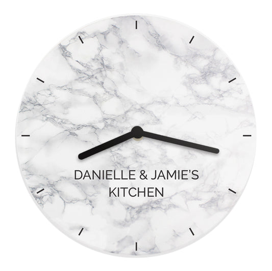 Personalised Marble Effect Wooden Clock - image 5