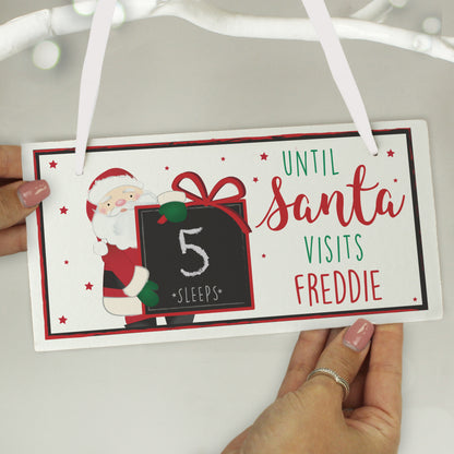 Santa Christmas countdown block personalised with names
