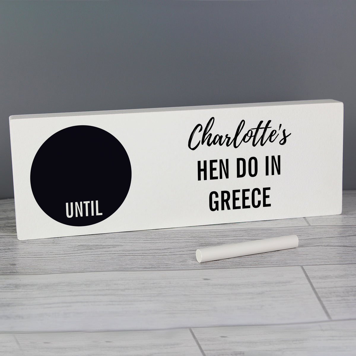 Personalised classic wooden chalk countdown mantel decoration