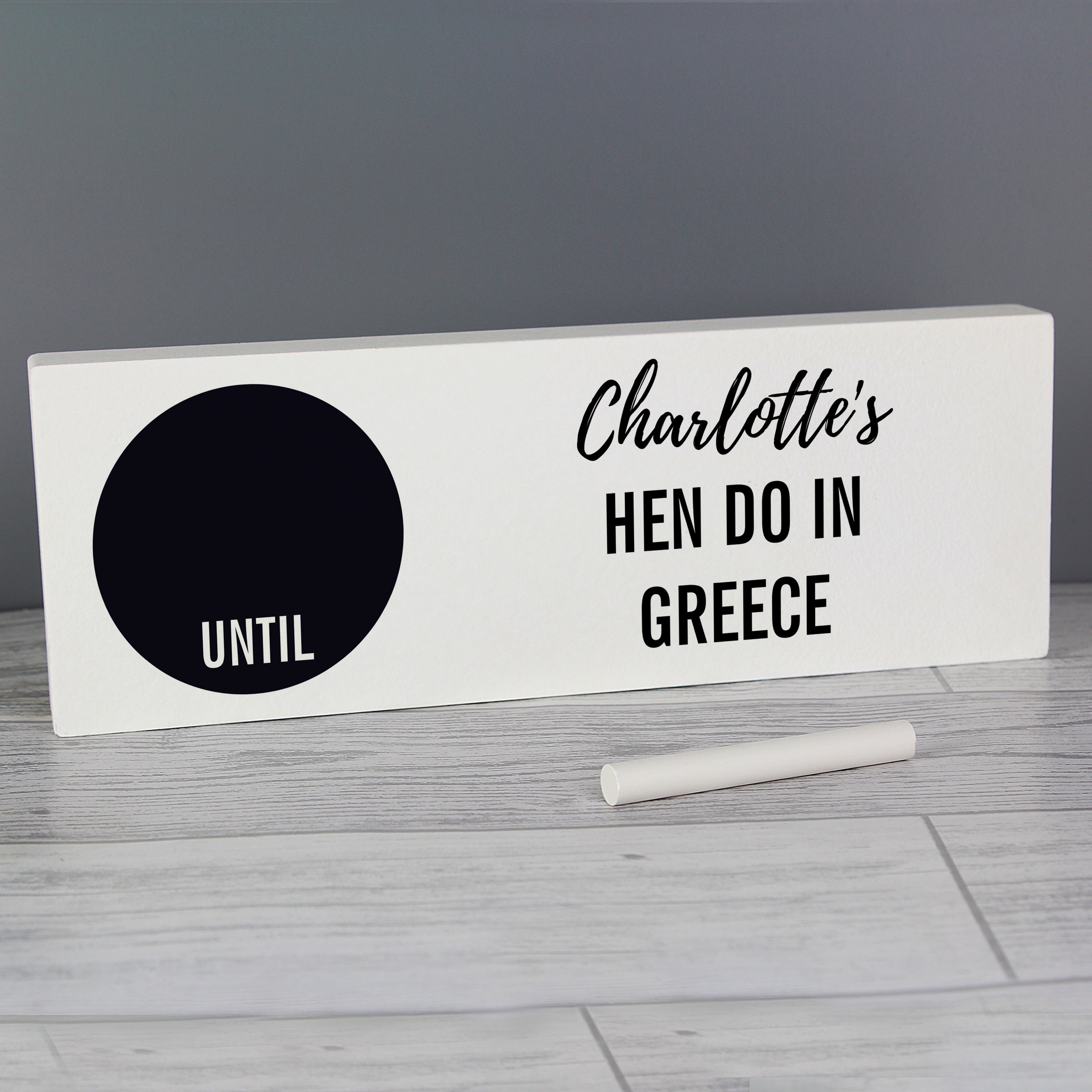 Personalised Classic Chalk Countdown Wooden Mantel Decoration from Heartfelt Gifts