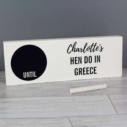 Personalised classic wooden chalk countdown mantel decoration