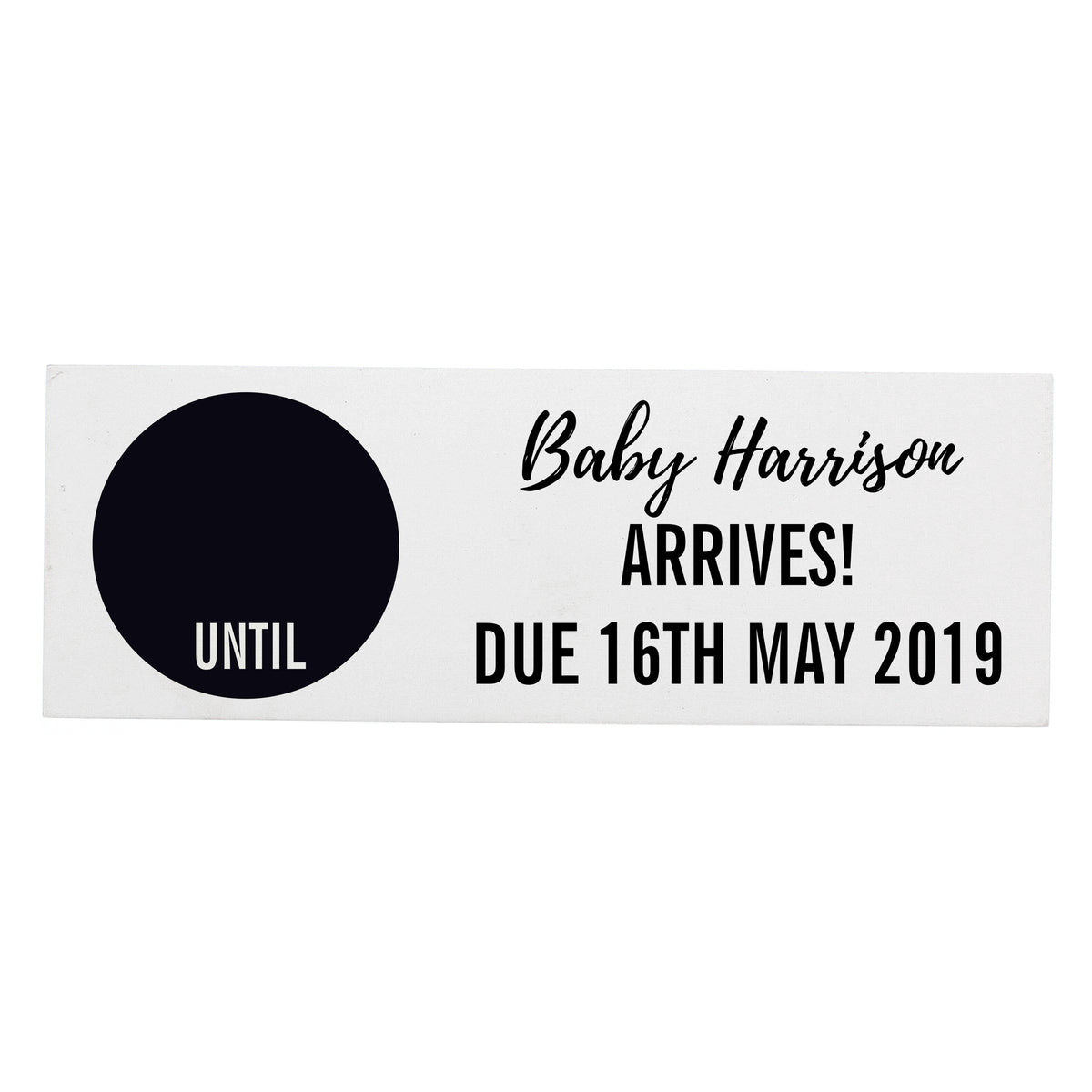 Classic chalk countdown decoration with personalised wording