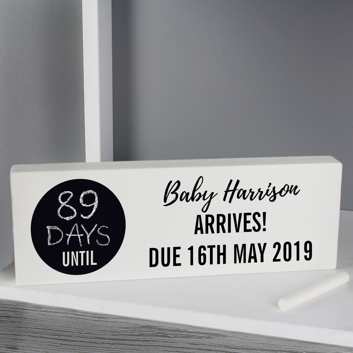 Solid-wood classic countdown decoration with reusable chalkboard