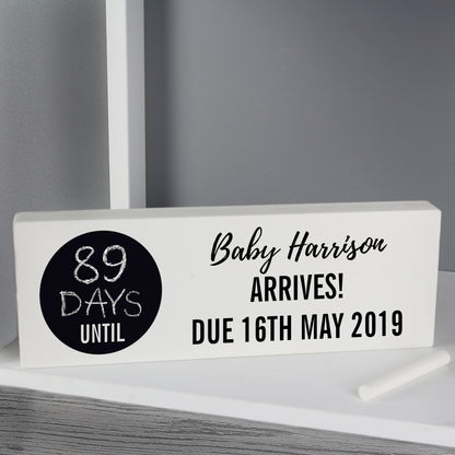 Solid-wood classic countdown decoration with reusable chalkboard