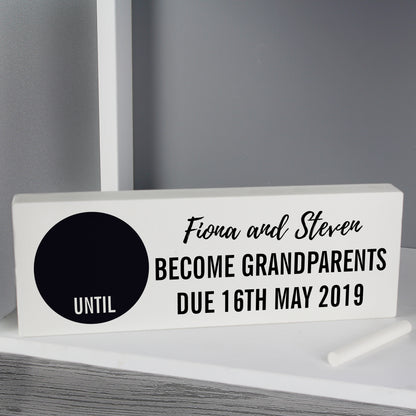 Personalised classic countdown decoration – wood and chalk detail