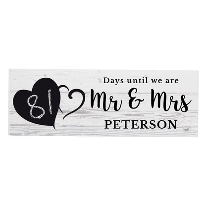 Solid-wood rustic countdown decoration with reusable chalkboard