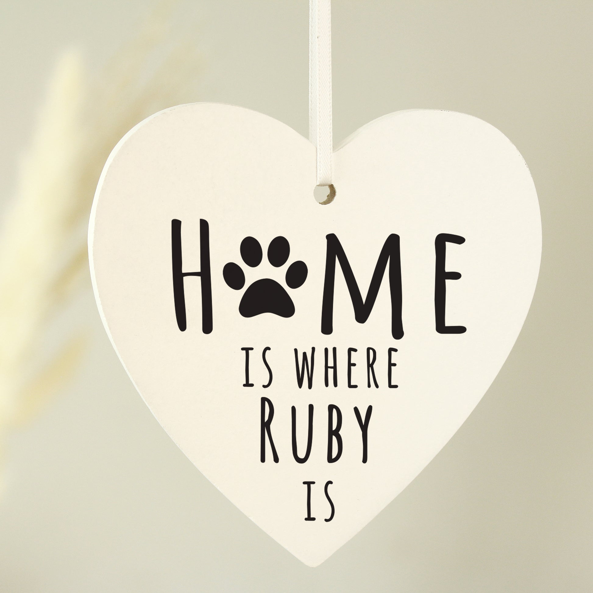 Personalised 'Home is Where' Pet Wooden Heart Decoration - image 2