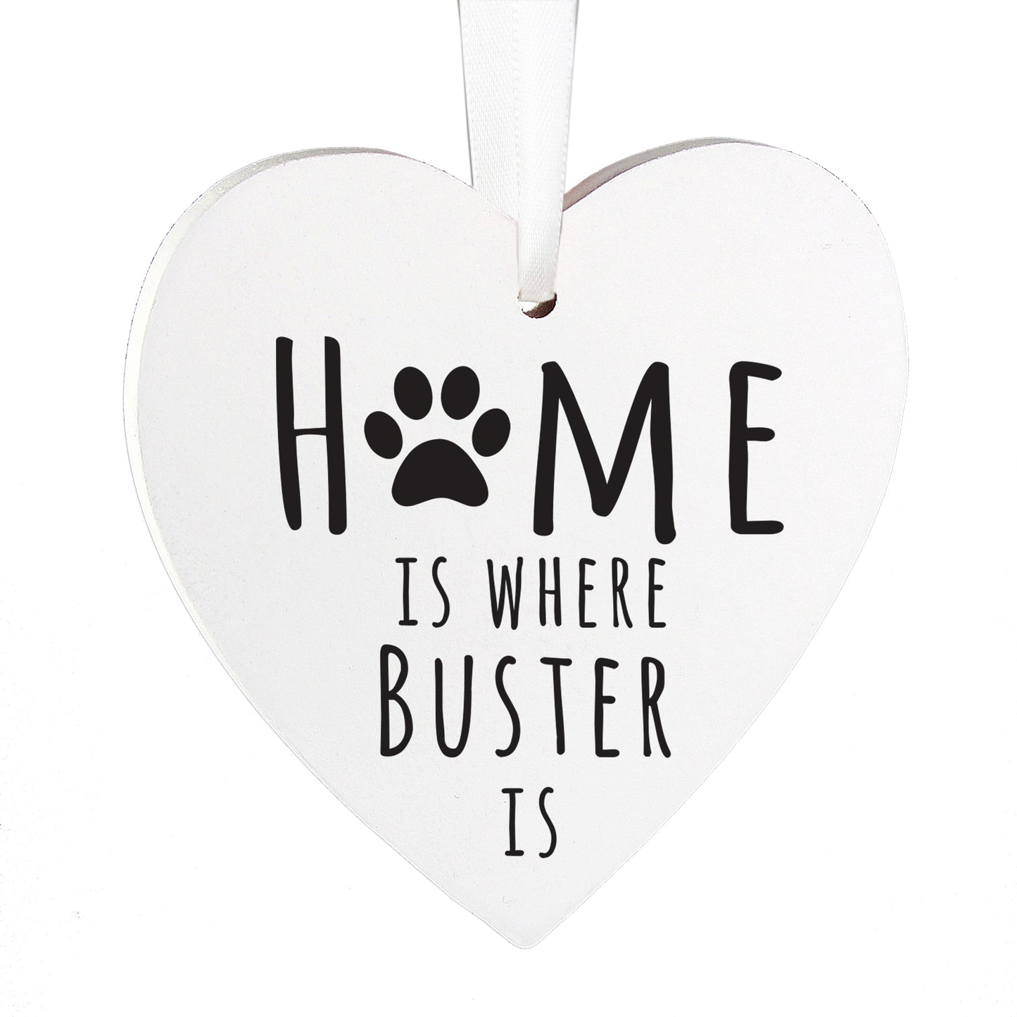Personalised 'Home is Where' Pet Wooden Heart Decoration - image 3
