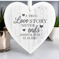 Personalised Love Story Large Wooden Heart Decoration from Heartfelt Gifts