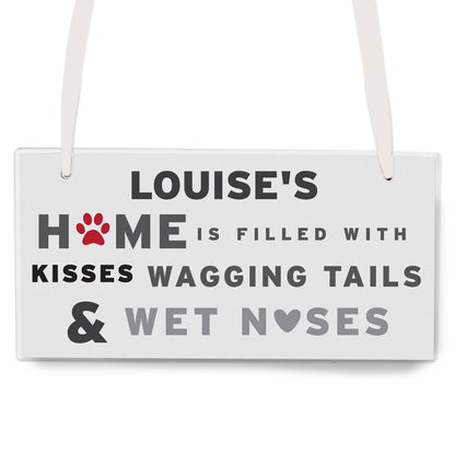 Personalised 'Wagging Tails' Dog Wooden Sign - image 2