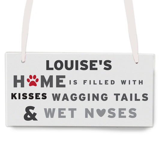 Personalised 'Wagging Tails' Dog Wooden Sign - image 2