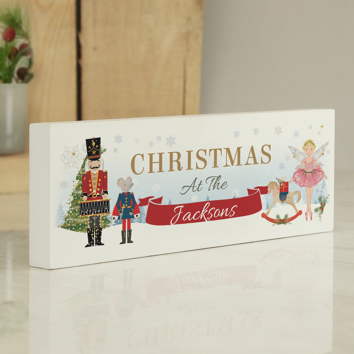 Personalised Nutcracker Wooden Mantel Decoration from Heartfelt Gifts