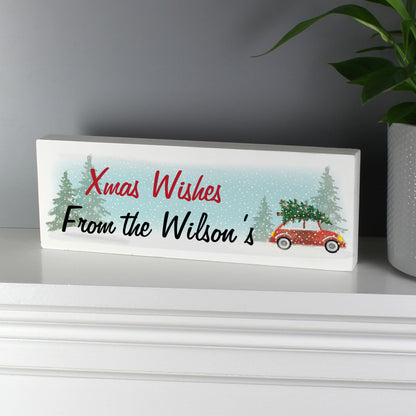 Personalised Driving Home For Christmas Wooden Mantel Decoration - image 3