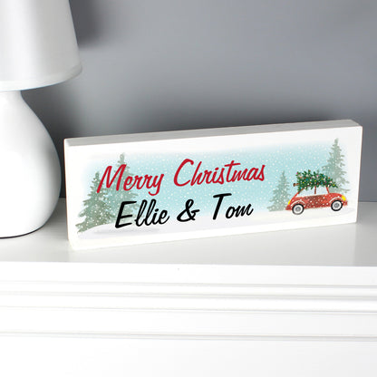Personalised Driving Home For Christmas Wooden Mantel Decoration - image 4