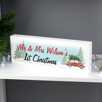 Personalised Driving Home For Christmas Wooden Mantel Decoration - image 5