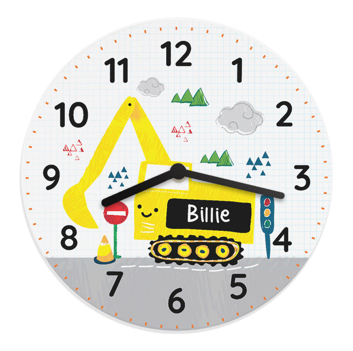 Personalised Digger Wooden Clock - image 5