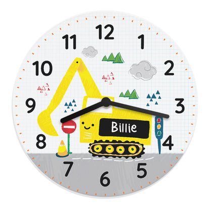 Personalised Digger Wooden Clock - image 5