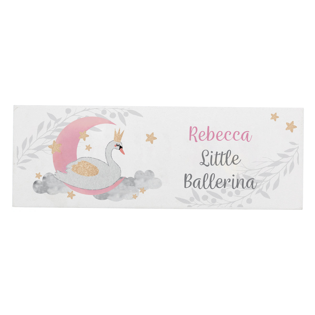 Personalised Swan Lake Wooden Mantel Decoration - image 2