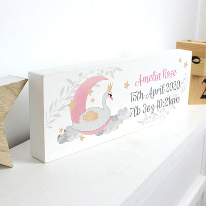 Personalised Swan Lake Wooden Mantel Decoration - image 4