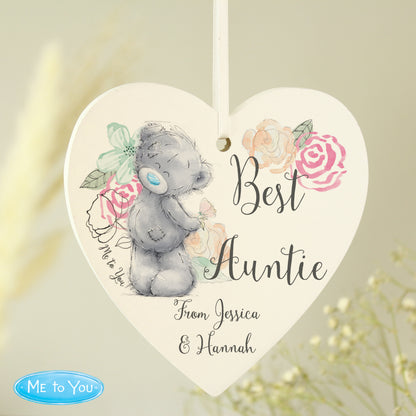 Personalised Me to You Floral Wooden Heart Decoration - image 2