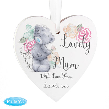 Personalised Me to You Floral Wooden Heart Decoration - image 4