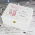 Personalised Swan Lake Ballet White Wooden Keepsake Box from Heartfelt Gifts
