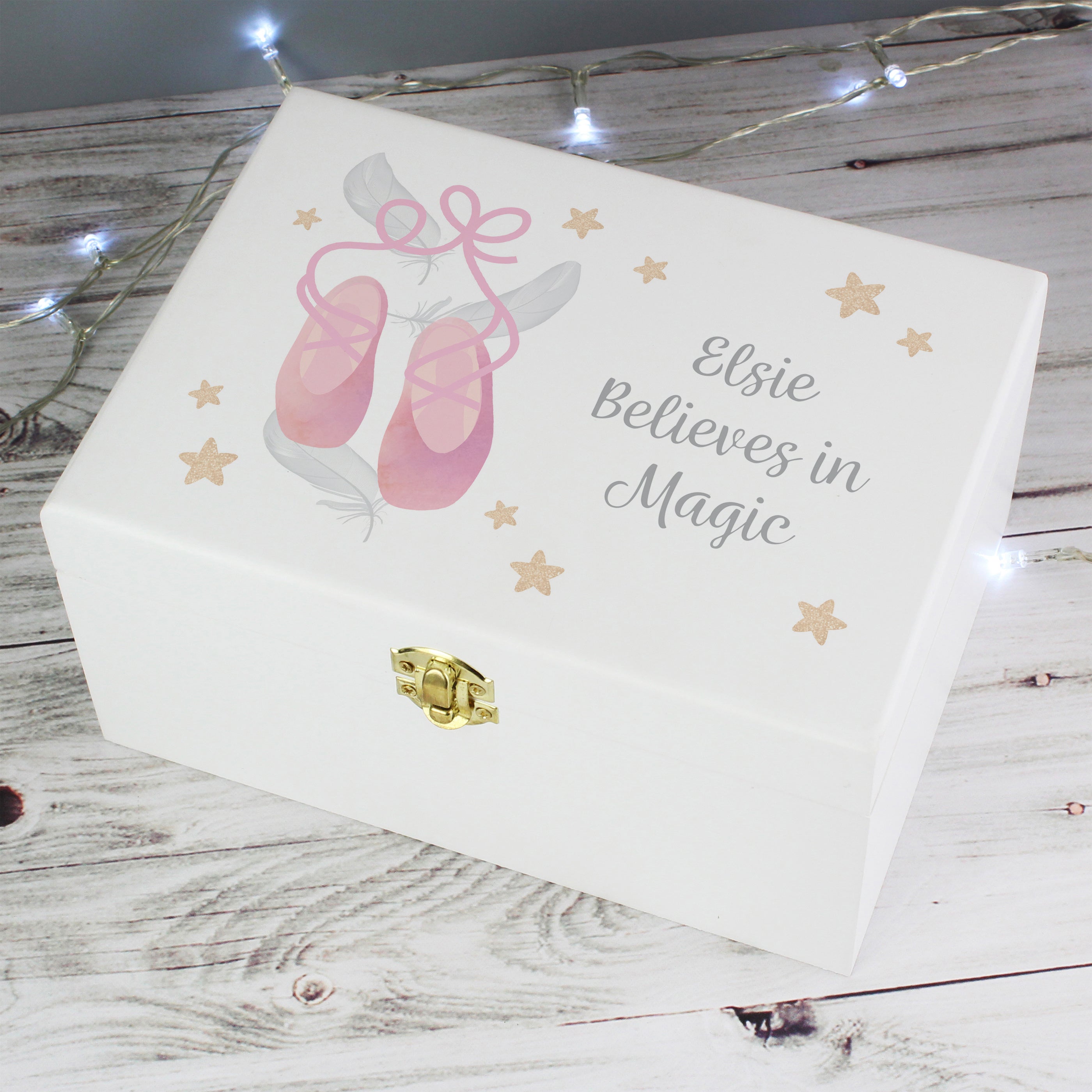 Personalised Swan Lake Ballet White Wooden Keepsake Box from Heartfelt Gifts