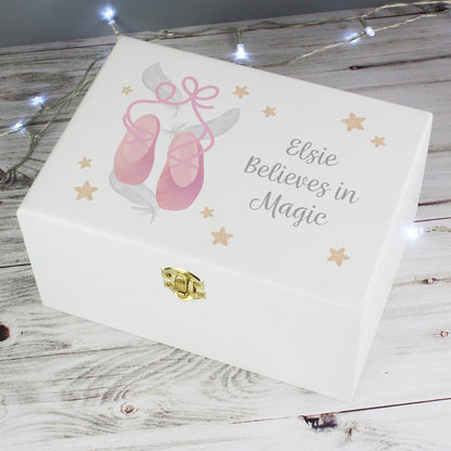 Personalised Swan Lake Ballet White Wooden Keepsake Box from Heartfelt Gifts
