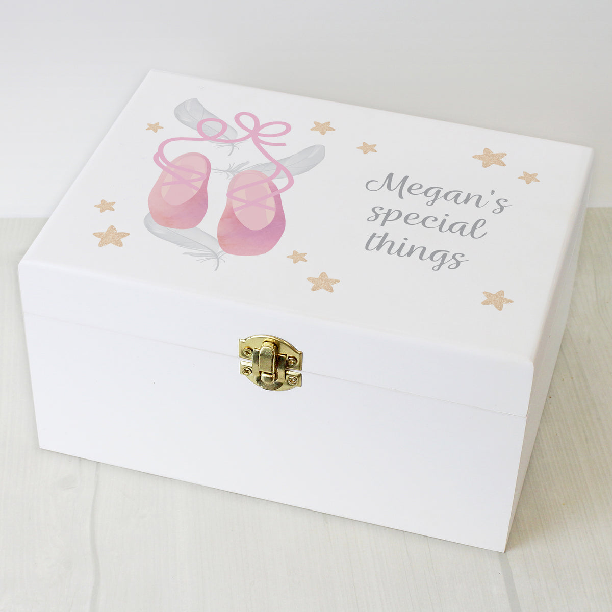 Personalised Swan Lake Ballet White Wooden Keepsake Box - image 3