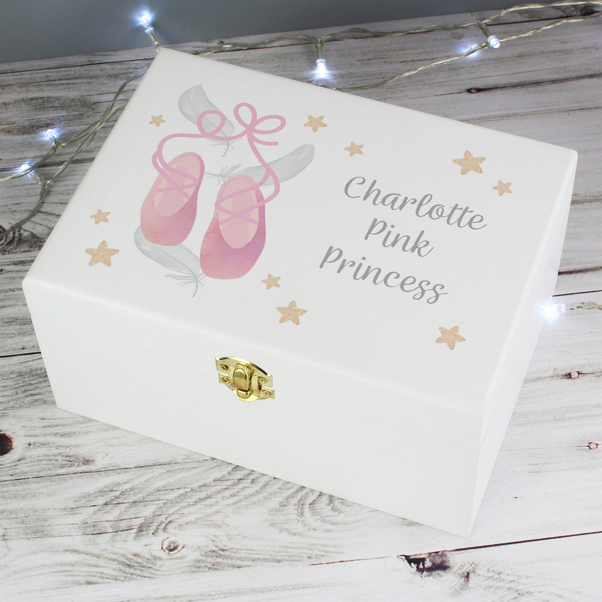Personalised Swan Lake Ballet White Wooden Keepsake Box - image 4