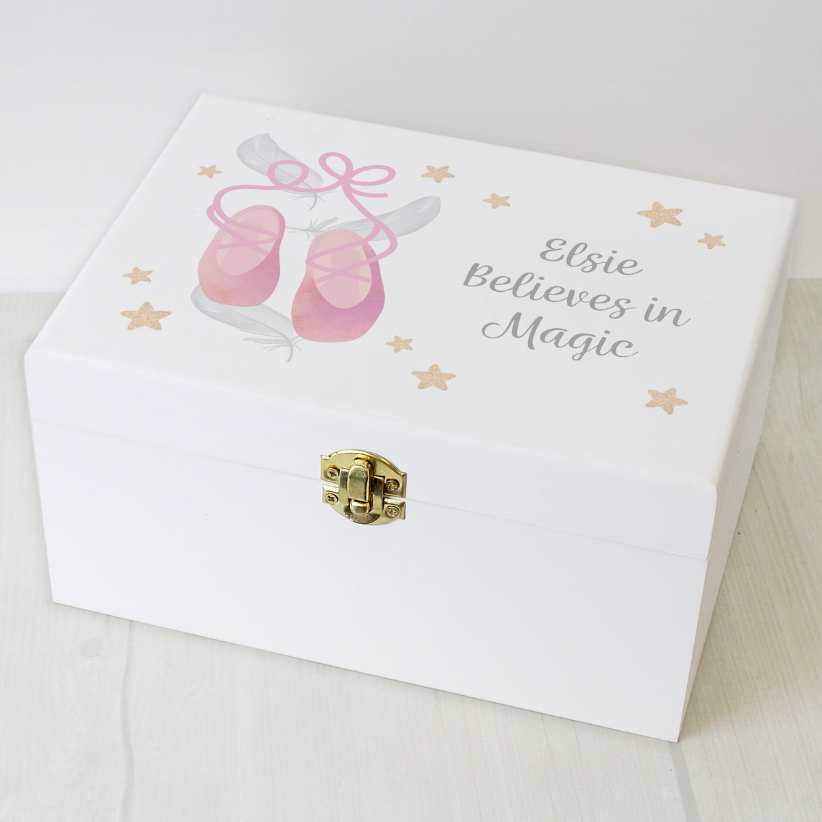 Personalised Swan Lake Ballet White Wooden Keepsake Box - image 5
