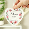 Personalised Floral Sentimental Wooden Heart Decoration from Heartfelt Gifts