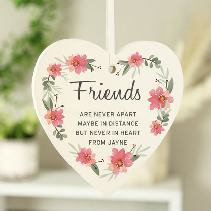 Personalised Floral Sentimental Wooden Heart Decoration - image 7