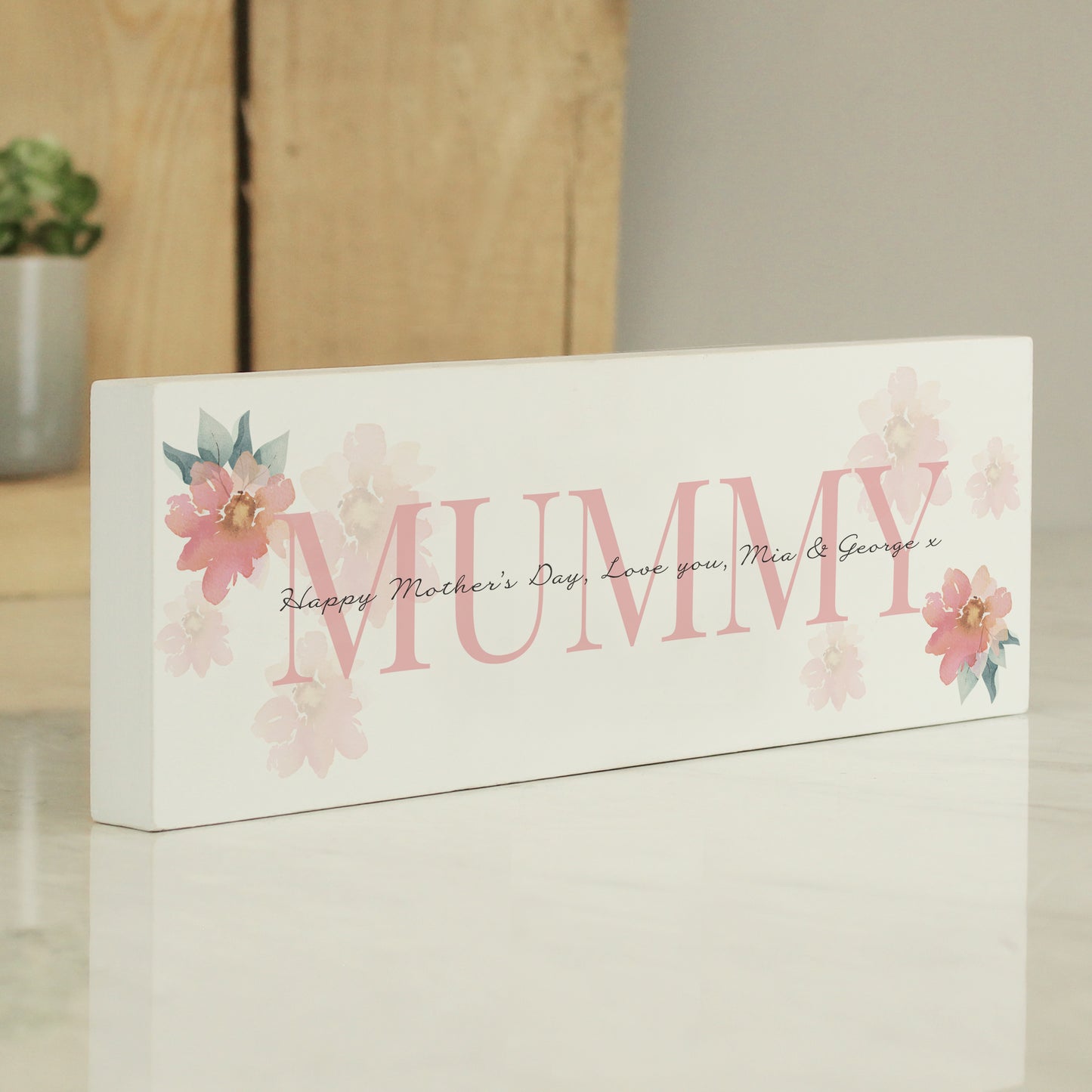 Personalised Floral Sentimental Wooden Mantel Decoration - image 2