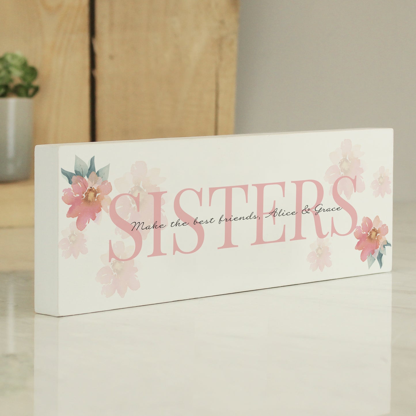 Personalised Floral Sentimental Wooden Mantel Decoration - image 3