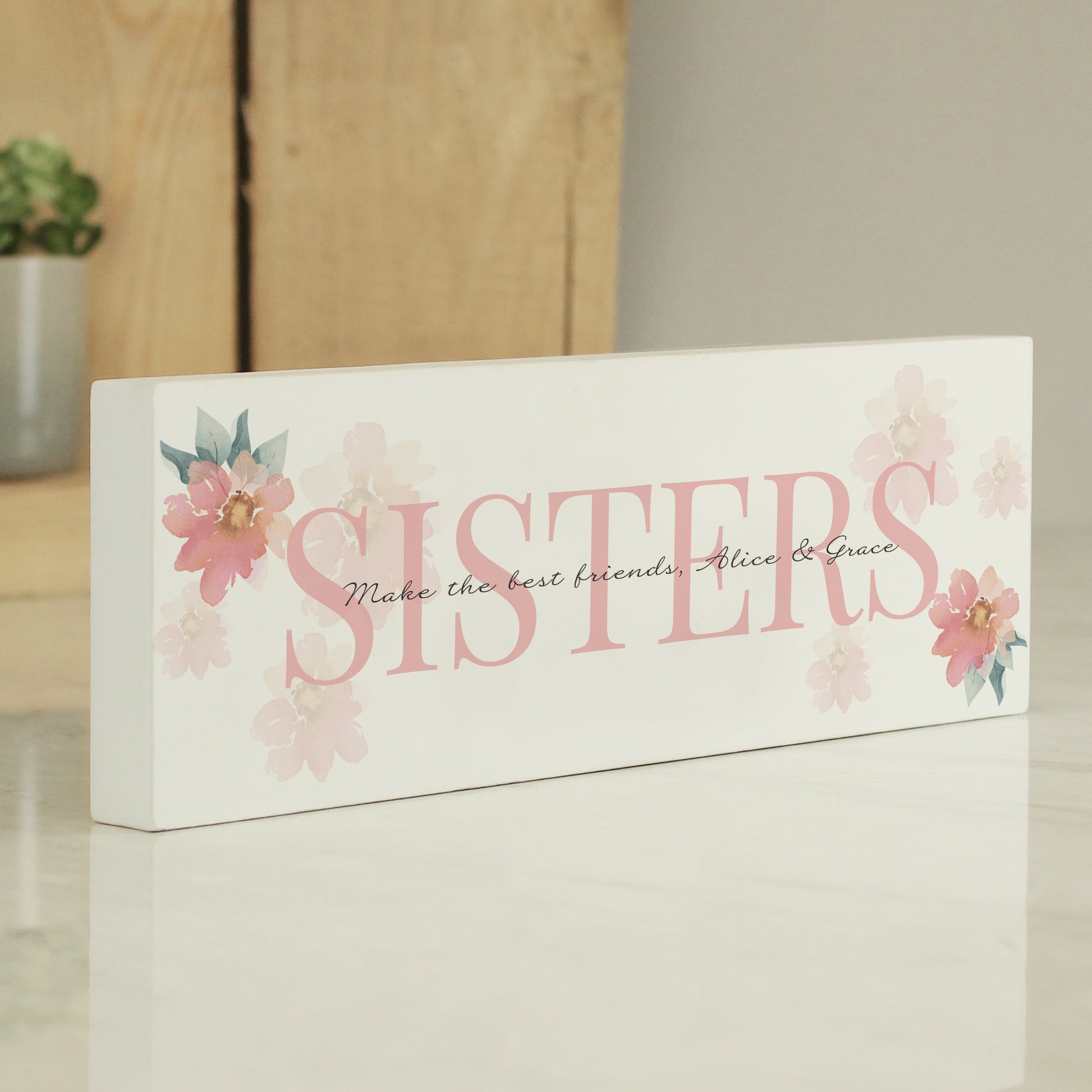 Personalised Floral Sentimental Wooden Mantel Decoration - image 3